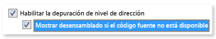 Opciones/Depuración/Opciones generales de desensamblado