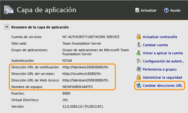 Las direcciones URL de notificación y de web están obsoletas