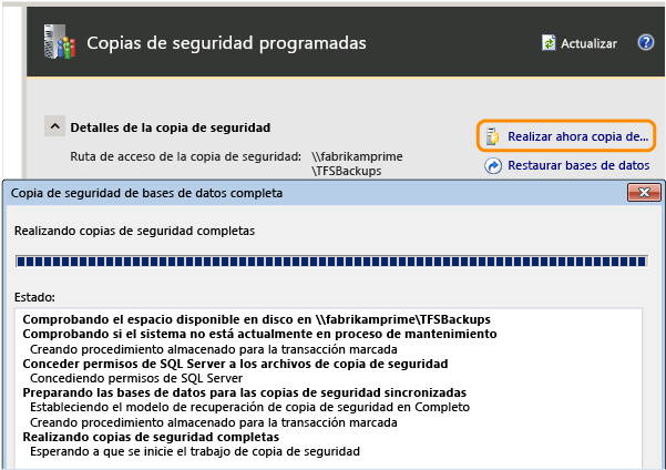 Puede cerrar la ventana mientras se completa el trabajo