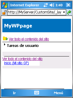 Adaptador móvil de tareas de usuario en estado contraído