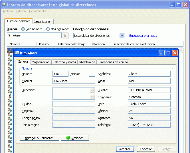 Plantilla de detalles predeterminada de Outlook 2007