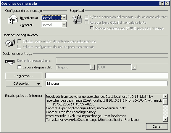 Vista de las marcas de correo no deseado en Outlook 2007