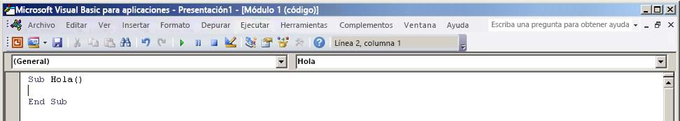 Editor de Visual Basic