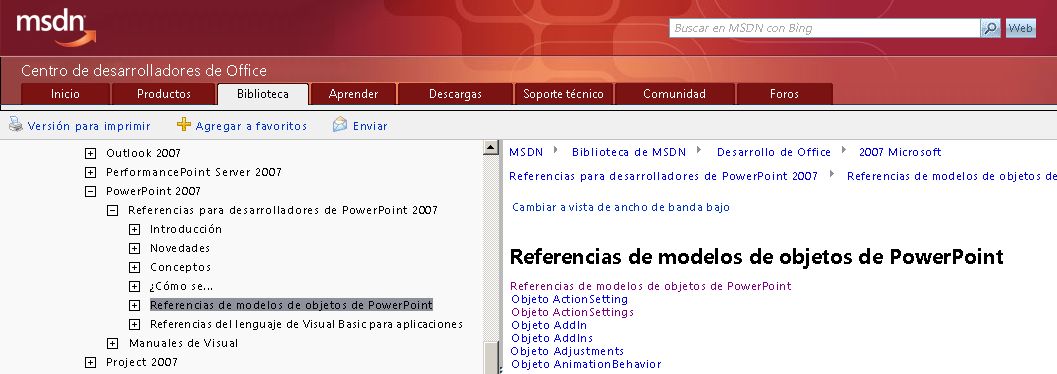 Referencia del modelo de objetos de PowerPoint