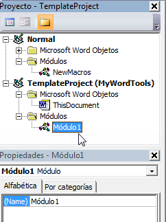 Ventana Propiedades del Editor de Visual Basic