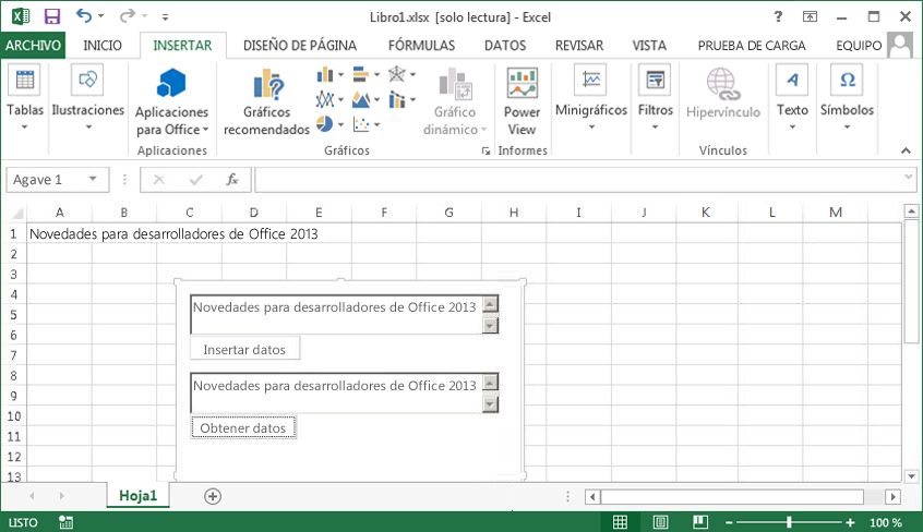 Aplicación de contenido para Excel