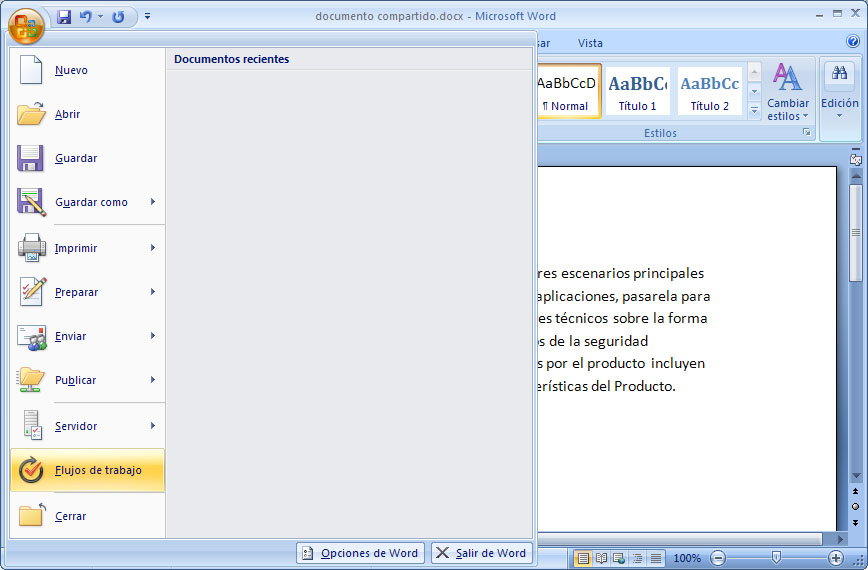 Flujo de trabajo de Office SharePoint Server: inicio