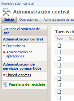 Administración central: administración de servicios compartidos