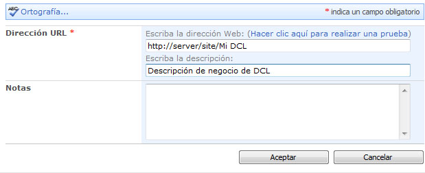 Cuadro de diálogo de configuración de DCL de Excel Services