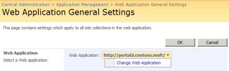 Configuración general de la aplicación web
