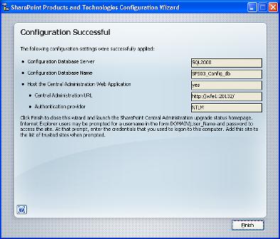 Pantalla Configuración realizada correctamente que muestra el nombre