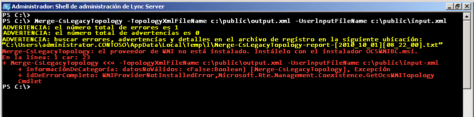 Error de proveedor WMI de Windows PowerShell