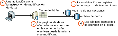 Escritura de una página de datos modificada.