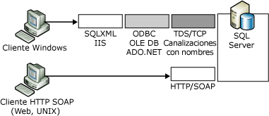 Comparar los servicios web XML nativos con SQLXML