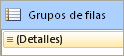 Grupos de fila, tabla con una fila dinámica y otra estática