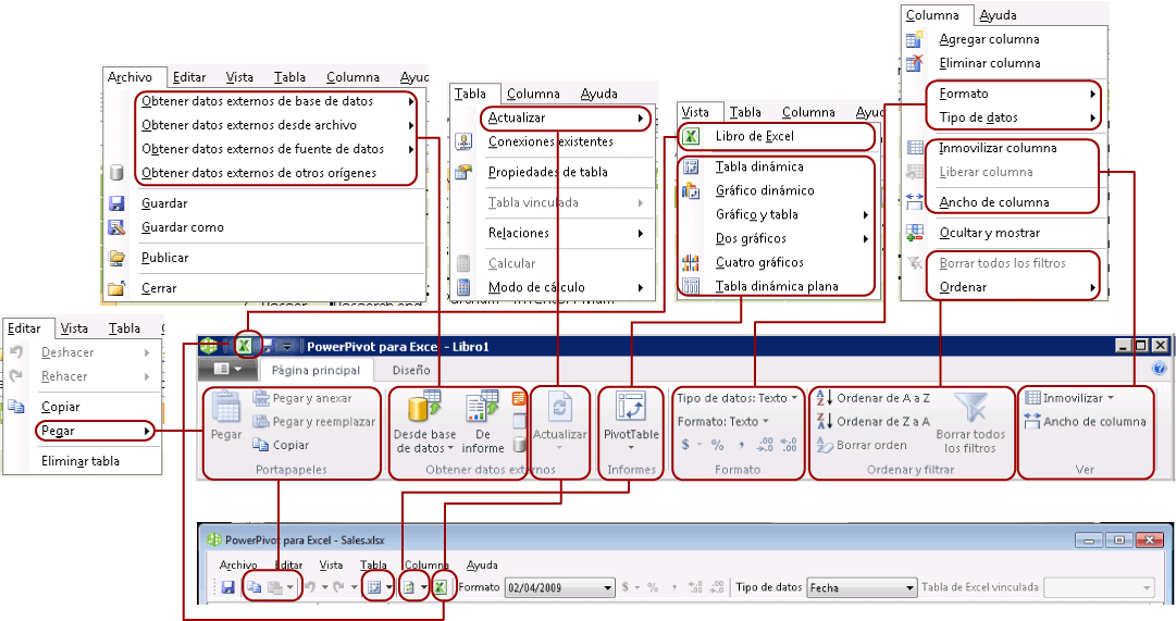Asignar la ficha Inicio de la cinta de opciones a los menús de Windows XP
