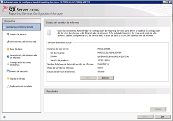 Herramienta de configuración de Reporting Services