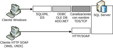 Comparar los servicios web XML nativos con SQLXML