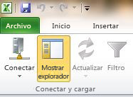 Excel - Botón Mostrar explorador de la pestaña Datos maestros