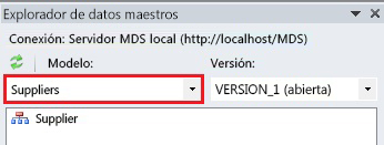 Excel - Ventana Explorador de datos maestros