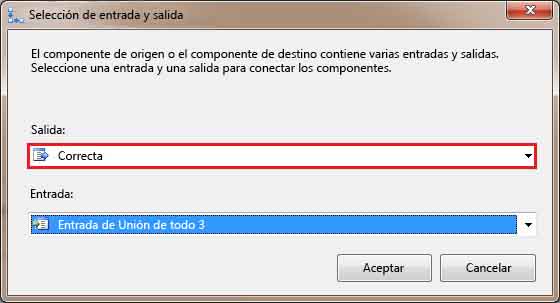 Cuadro de diálogo Selección de entrada y salida