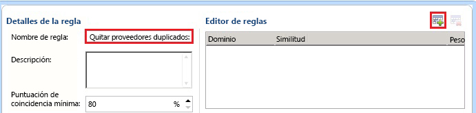Detalles de la regla - Botón Agregar un nuevo elemento de dominio