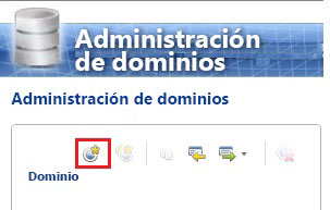 Botón de la barra de herramientas Crear dominio
