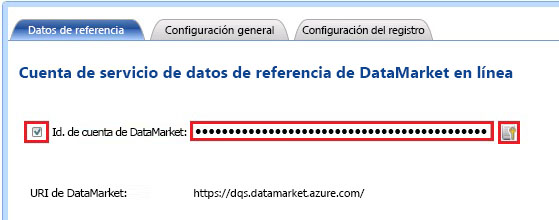 Cuenta de servicio de datos de referencia de Azure Data Market
