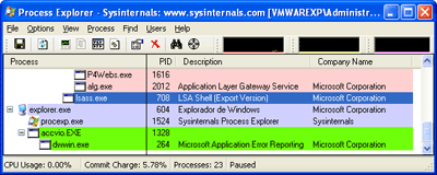 Figura 2a Control de errores de aplicaciones en Windows XP