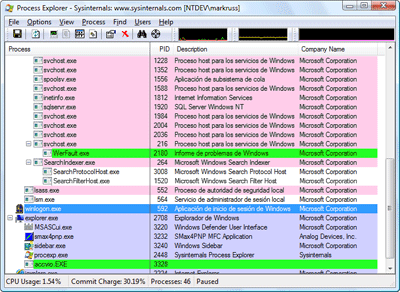 Figura 3a Control de errores de aplicaciones en Windows Vista