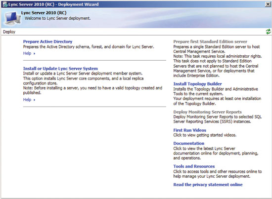 The Lync Server 2010 Setup includes insallation of Topology Builder