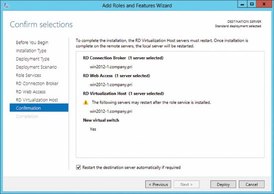 Deploying Remote Desktop Services Role Services to a single server.