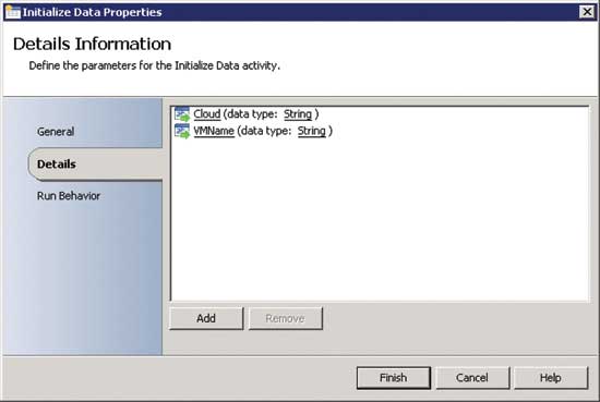 Properties for Initialize Data