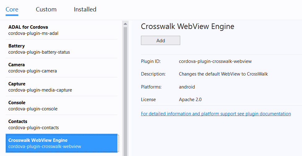 Add Crosswalk Plugin