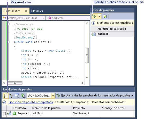 Ejecutar pruebas automatizadas desde Visual Studio