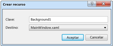Cuadro de diálogo Crear recurso
