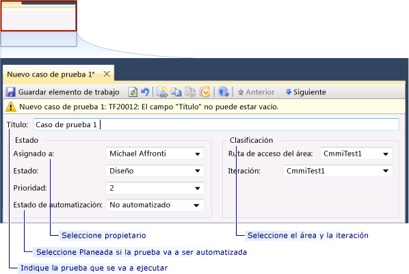 Parte superior del formulario Caso de prueba, CMMI