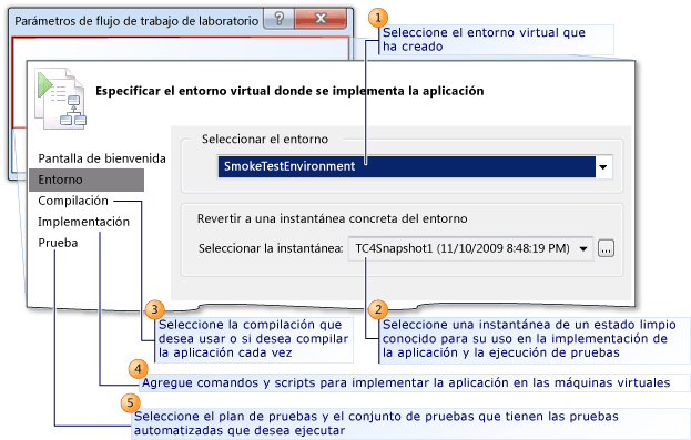 Asistente para parámetros de flujo de trabajo de laboratorio