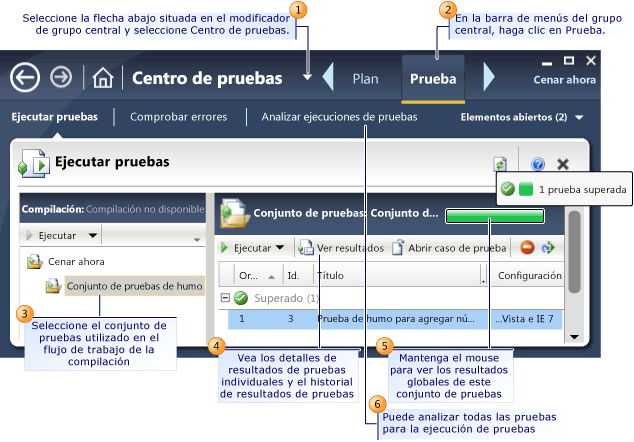 Ver los resultados de pruebas desde el flujo de trabajo de compilación