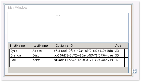 Enlazar un control DataGrid a una colección de datos de ejemplo