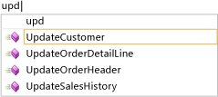 Modo de uso sin selección automática de IntelliSense
