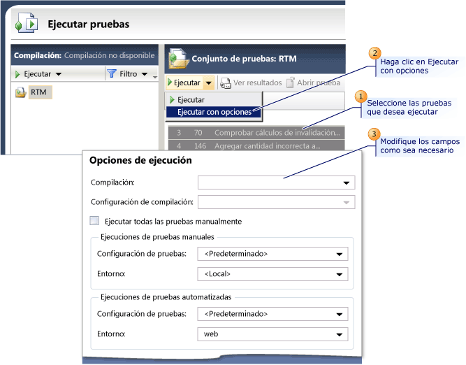 Invalidar la configuración del plan de pruebas para ejecuciones de pruebas