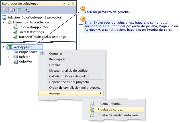 Crear una prueba de carga con el asistente