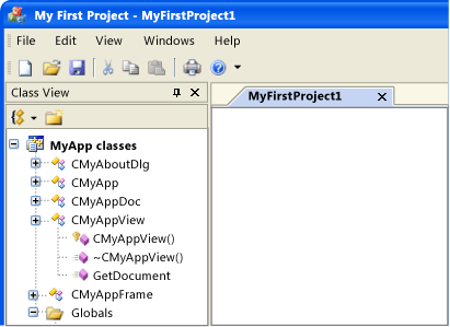 MyApp representadas por CMFCVisualManagerOfficeXP