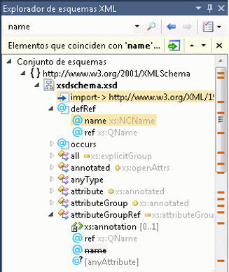 Explorador de esquemas XML