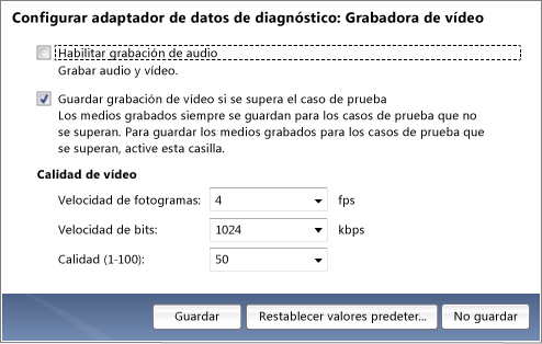 Configuración de vídeo