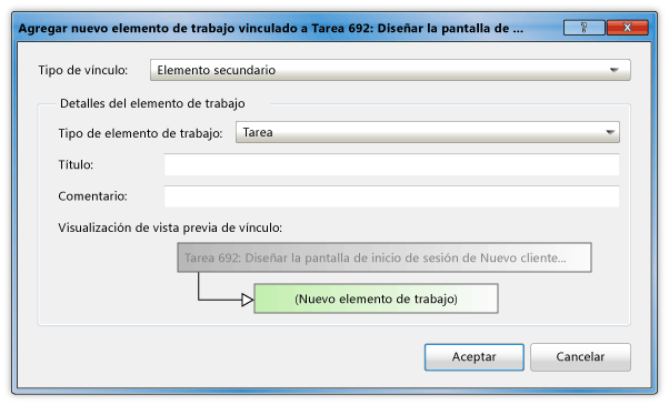 Agregar un nuevo elemento de trabajo vinculado a un caso de usuario