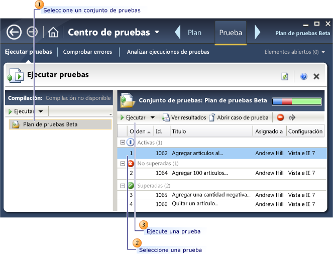 Cómo ejecutar una prueba