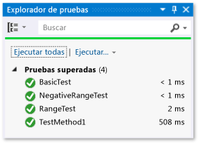 Todas las pruebas se realizan correctamente