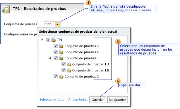 Visualización de resultados del plan de pruebas